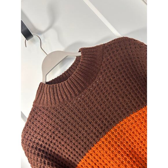 Gypsy Cloud Women's Colorblock Waffle Knit Turtleneck Sweater Multicolor Size 1X - Picture 3 of 10